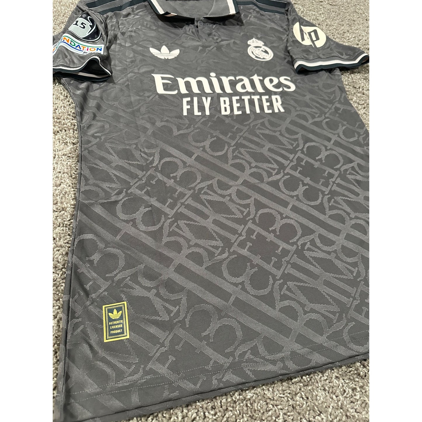 Real Madrid Kylian Mbappe #9 Soccer Jersey Gray Away 2004/25 Men Shirt Size