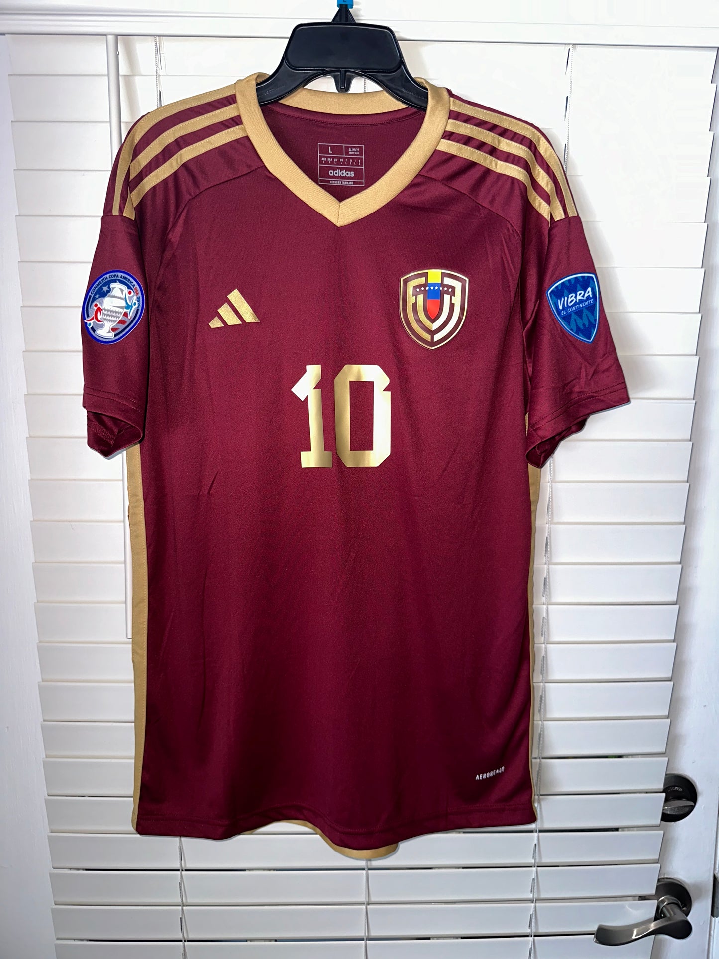 Venezuela Yeferson Soteldo #10 Home Red Soccer Jersey Cup 2024 Men Size Shirt