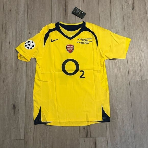 Arsenal Thierry Henry #14 Retro Soccer Jersey 2006 Final’s UCL Yellow men Size