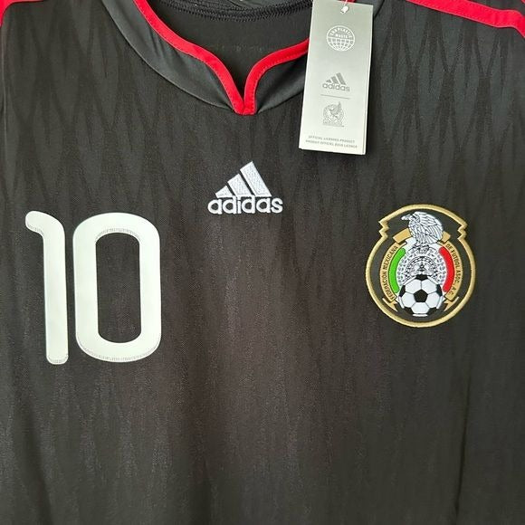 Mexico Carlos Blanco #10 Retro Soccer Jersey FWC 2010 Black Away Men Size Shirt