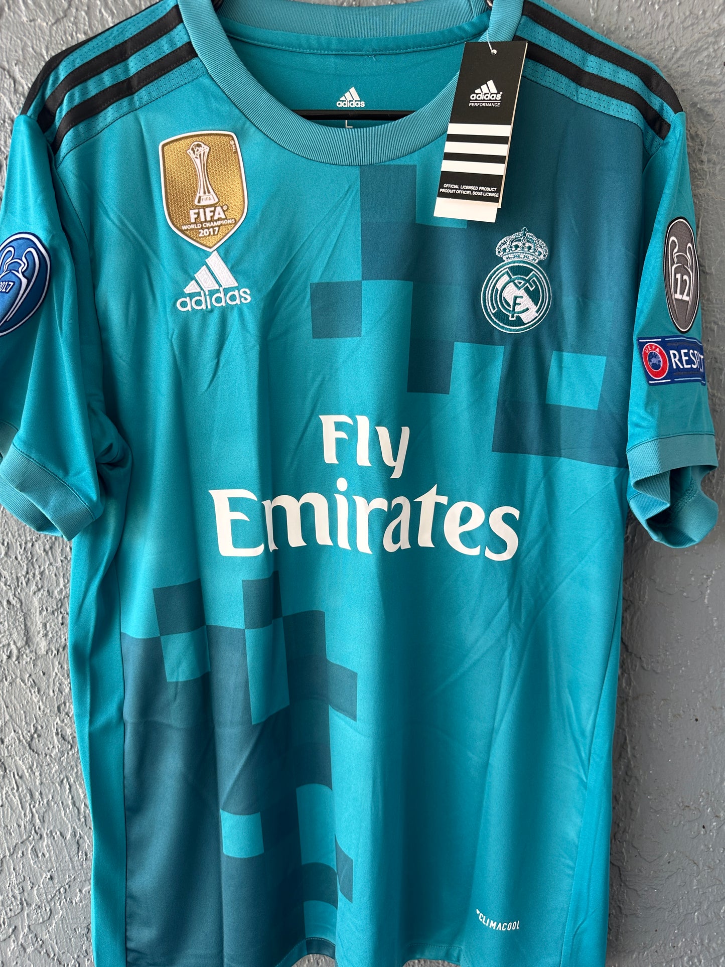 Cristiano Ronaldo #7 Real Madrid 17/18 Retro Away Green Soccer Jersey Men Size