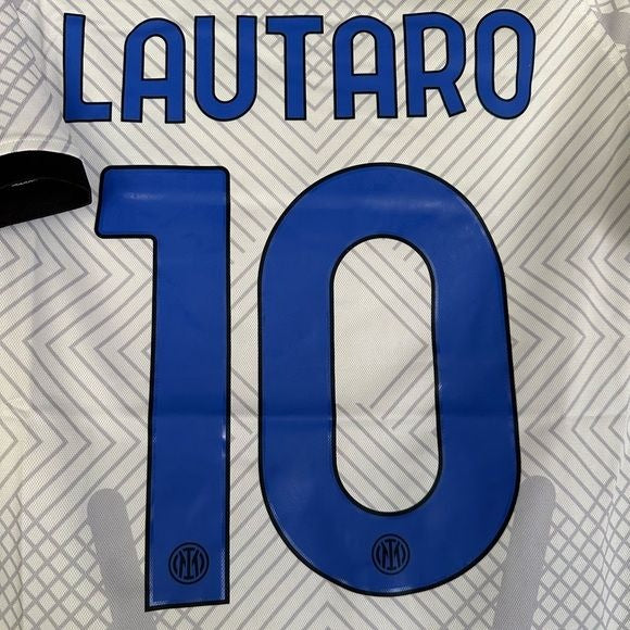 Inter Milan Lautaro Martinez #10 Soccer Jersey 24/25 Men Blue Away White Shirt