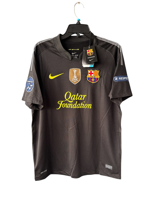 Barcelona Lionel Messi #10 Black Retro Soccer Jersey 11/12 Men Size UCL