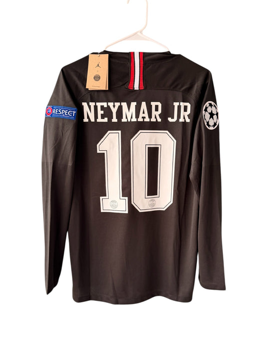 PSG Neymar Jr #10 2018/19 Black Long Sleeve Soccer Jersey Men
