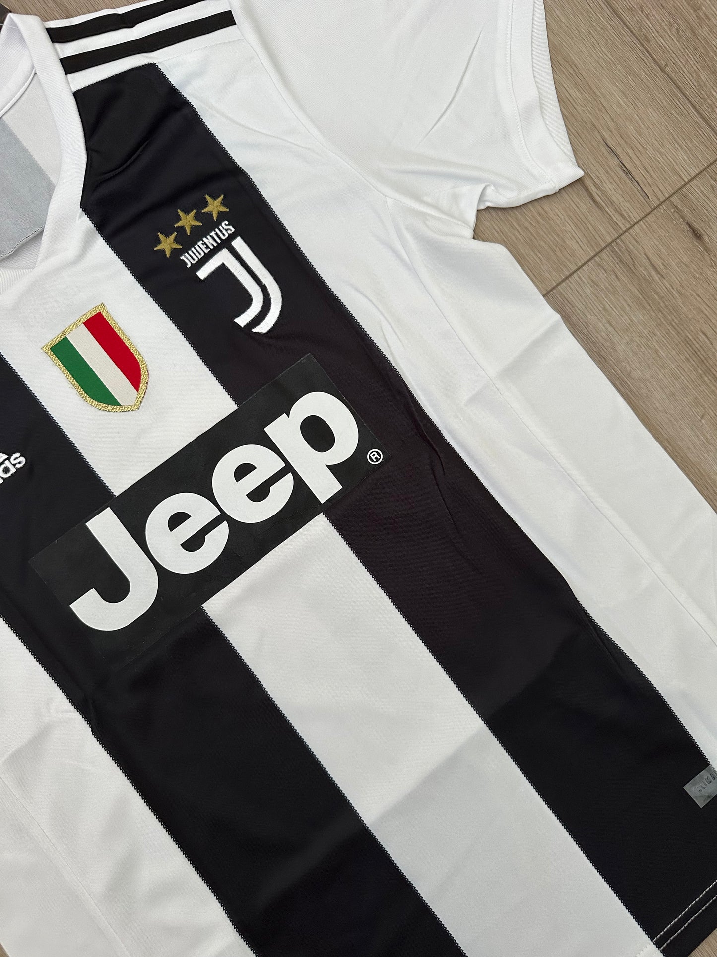 Ronaldo CR7 Soccer Jersey Retro 18/19 Juventus Home Black White Shirt #7 Men