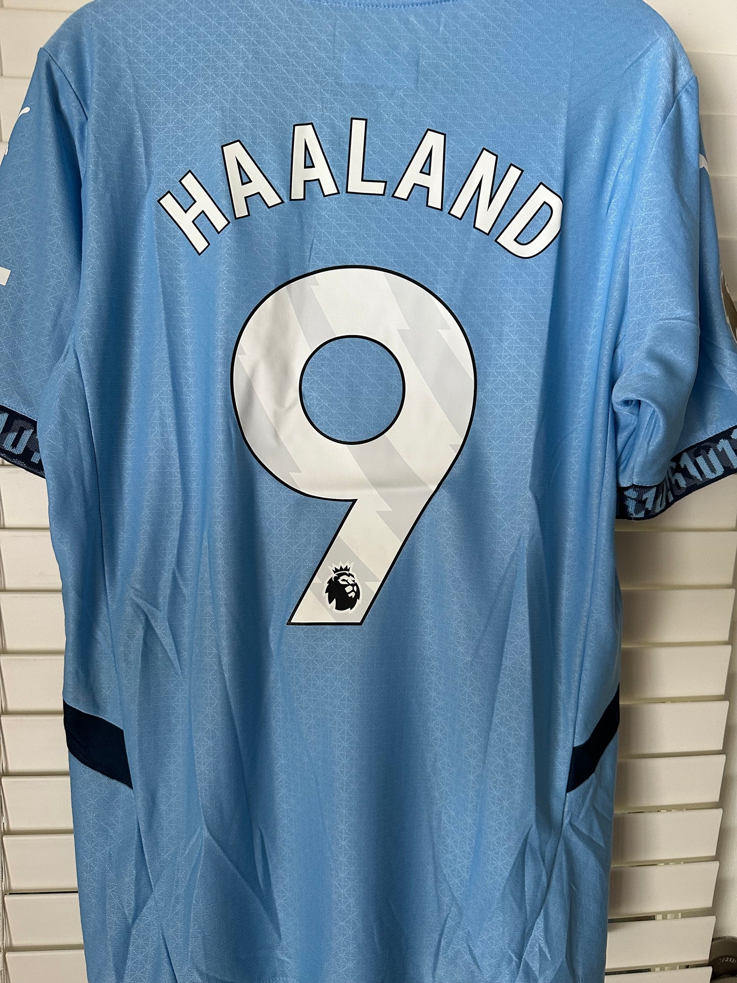 Manchester City Erling Haaland #9 2024/25 Home Blue Soccer Jersey Men Size Shirt