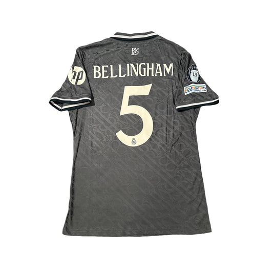 Real Madrid Jude Bellingham #5 Soccer Jersey Away Gray 2024/25 UCL Men Size Shirt