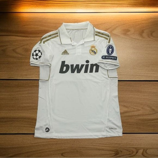 Real Madrid No Name Soccer Jersey 2012 Home Champions White Gold Men Size