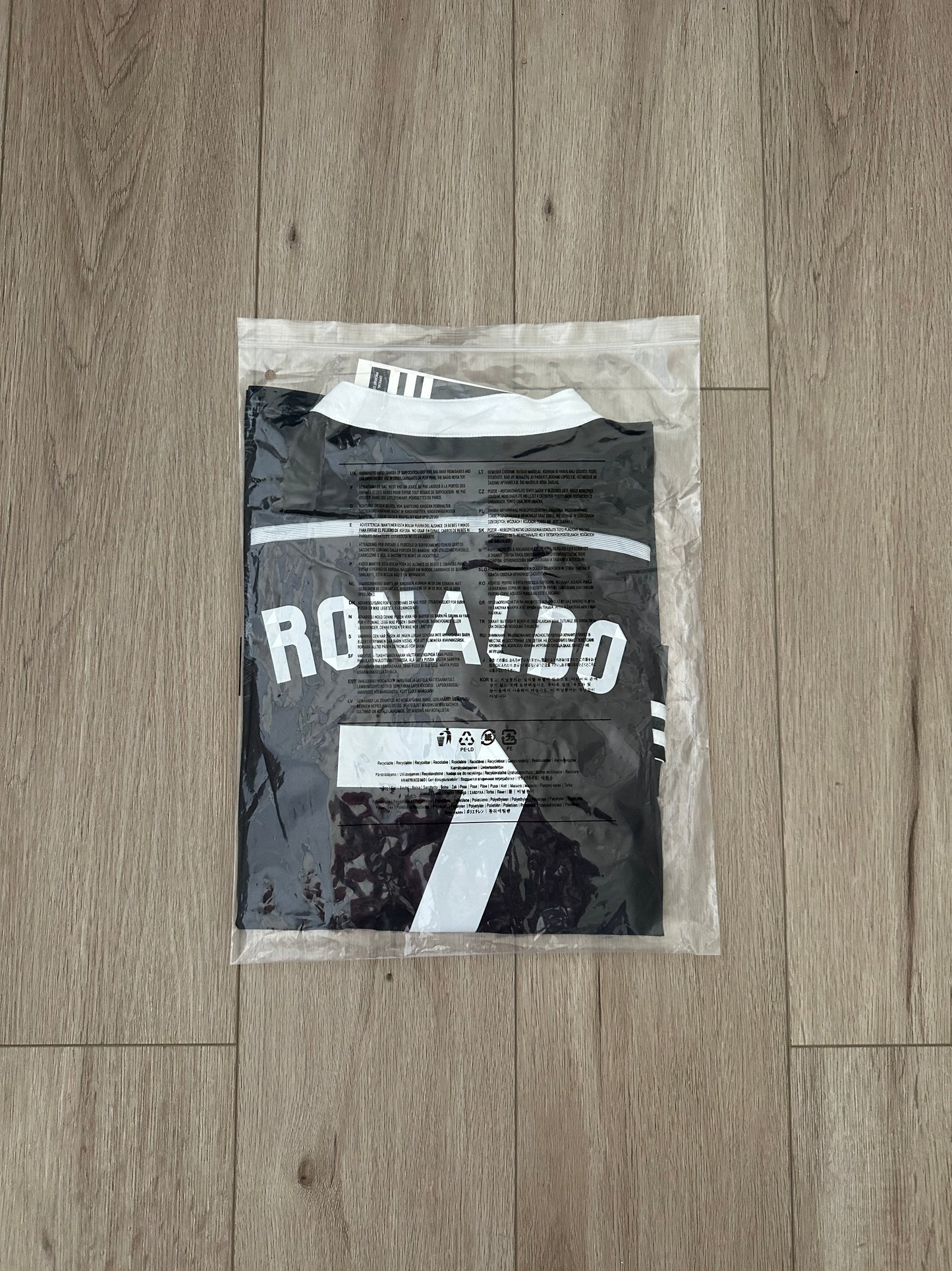 Ronaldo CR7 #7 Soccer Jersey Away Real Madrid Black 2014 Long Sleeves Men Size