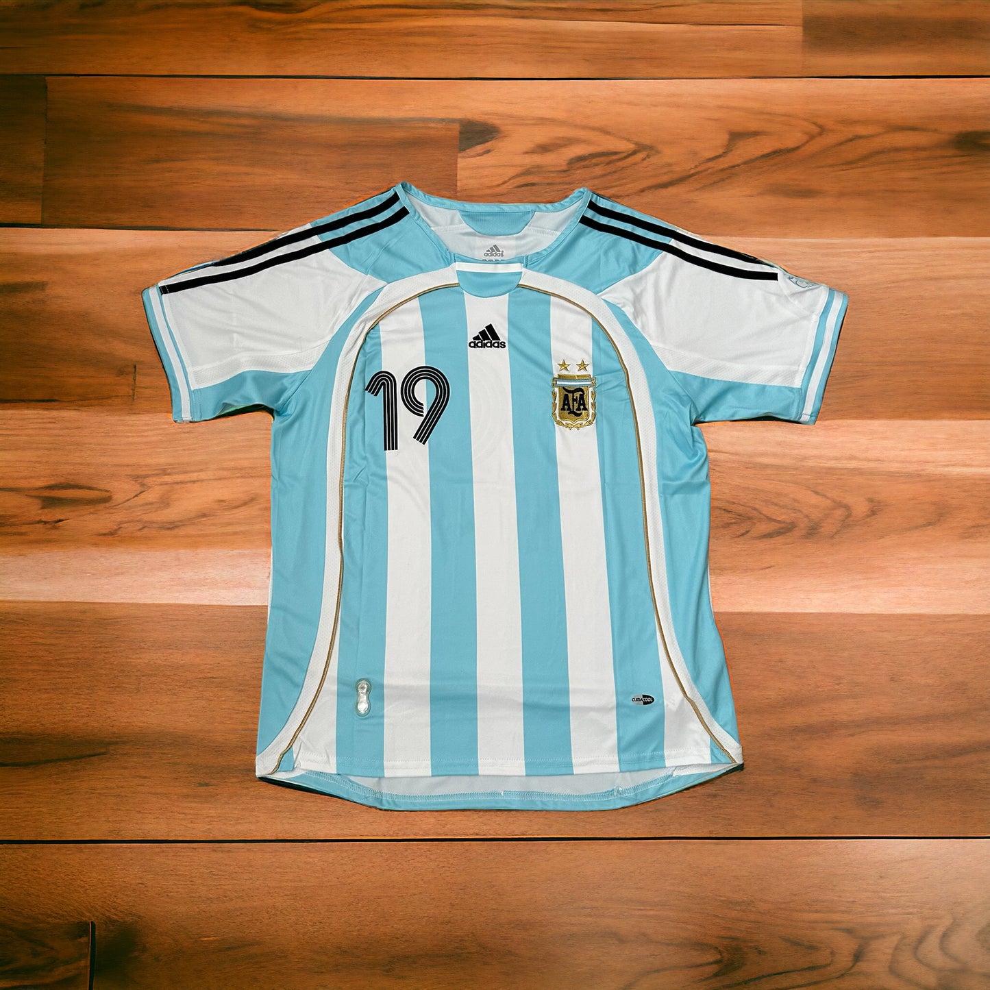 Argentina Retro Shirt 2006 Soccer Jersey Lionel Messi #19 Home Blue Men Size