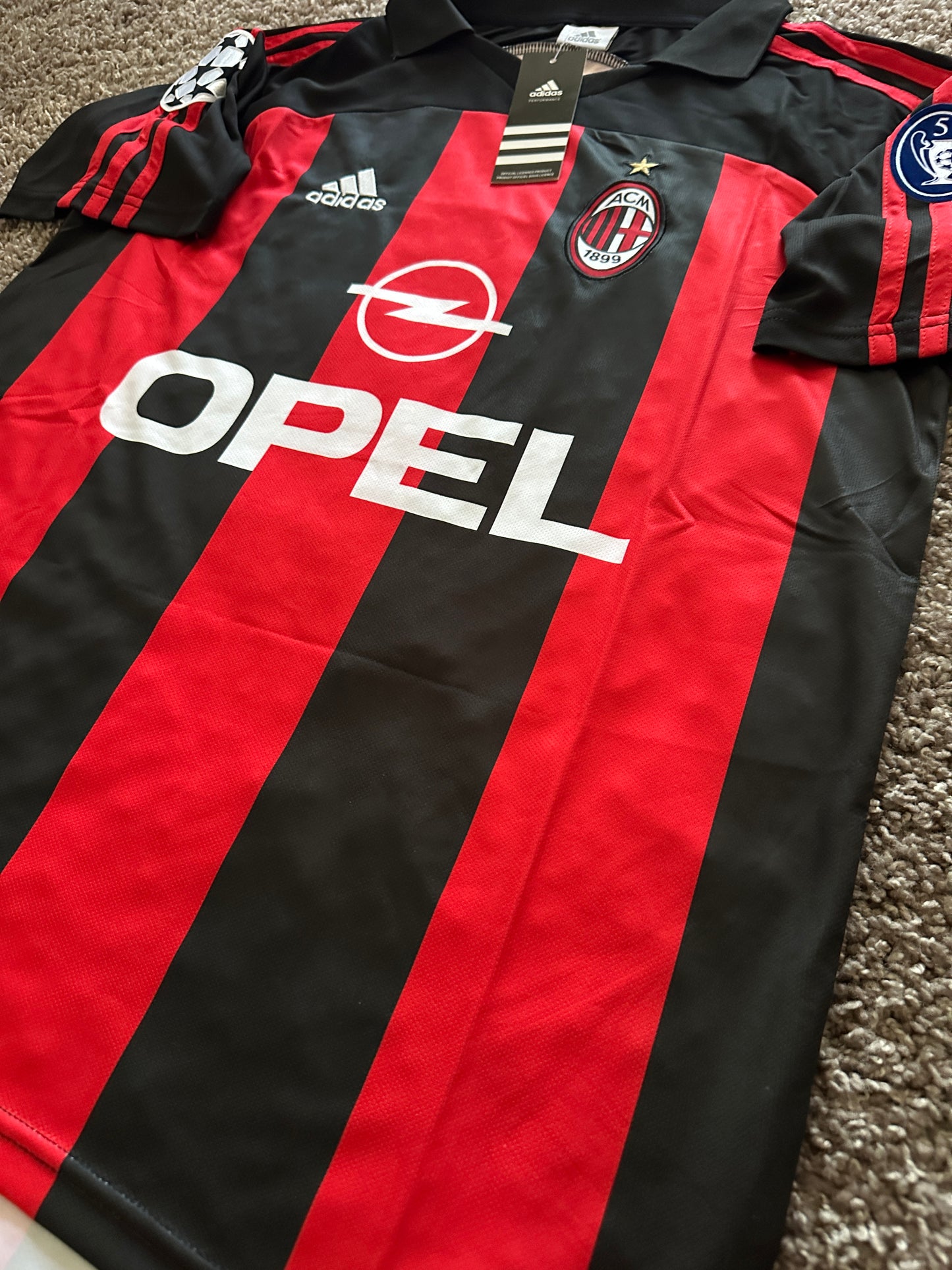 AC Milan 2000/01 Soccer Jersey Paolo Maldini Retro Men Size