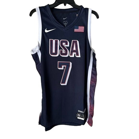 Basketball Jersey USA Team 2024 Kevin Durant Olympic Paris Blue Home Men Size