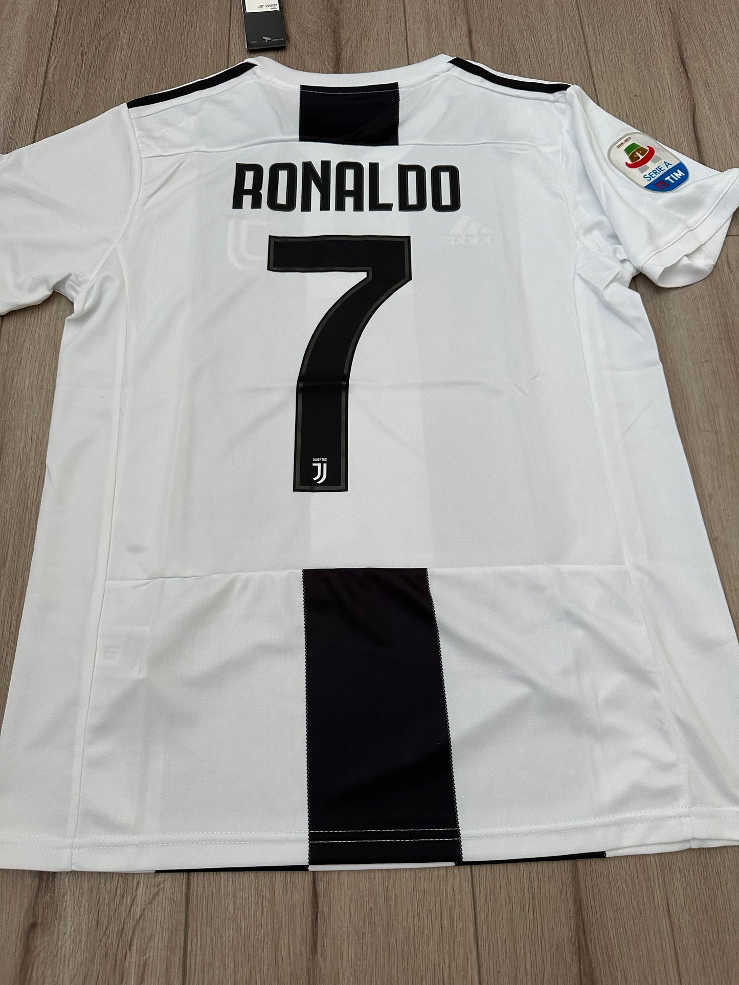 Ronaldo CR7 Soccer Jersey Retro 18/19 Juventus Home Black White Shirt #7 Men