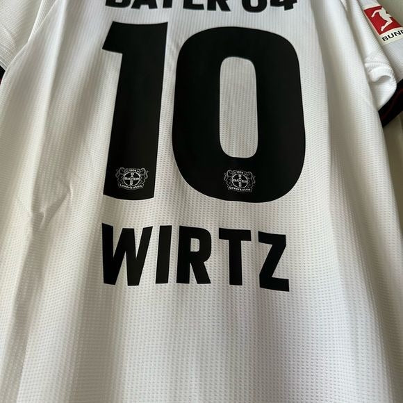 Bayern Leverkusen Florian Wirtz #10 Soccer Jersey 23/24 Away White Men Player