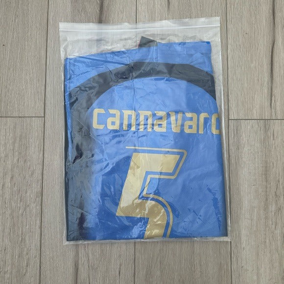 Italy 2006 Fabio Cannavaro #5 Home Blue FWC Soccer Jersey Men’s Regular Size