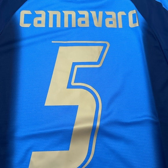 Italy 2006 Fabio Cannavaro #5 Home Blue FWC Soccer Jersey Men’s Regular Size