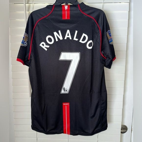 Manchester United Retro 2008 Cristiano Ronaldo #7 Away Black Soccer Jersey Men