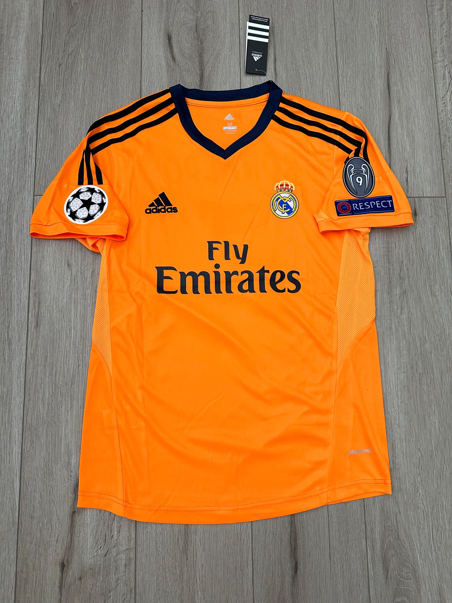 Real Madrid 13/14 Cristiano Ronaldo UCL Retro Orange Third Jersey Men’s Size
