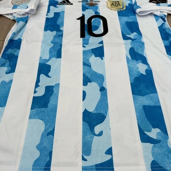 Soccer Jersey Messi 10 Home Albiceleste 2021 Argentina Copa America Final Men