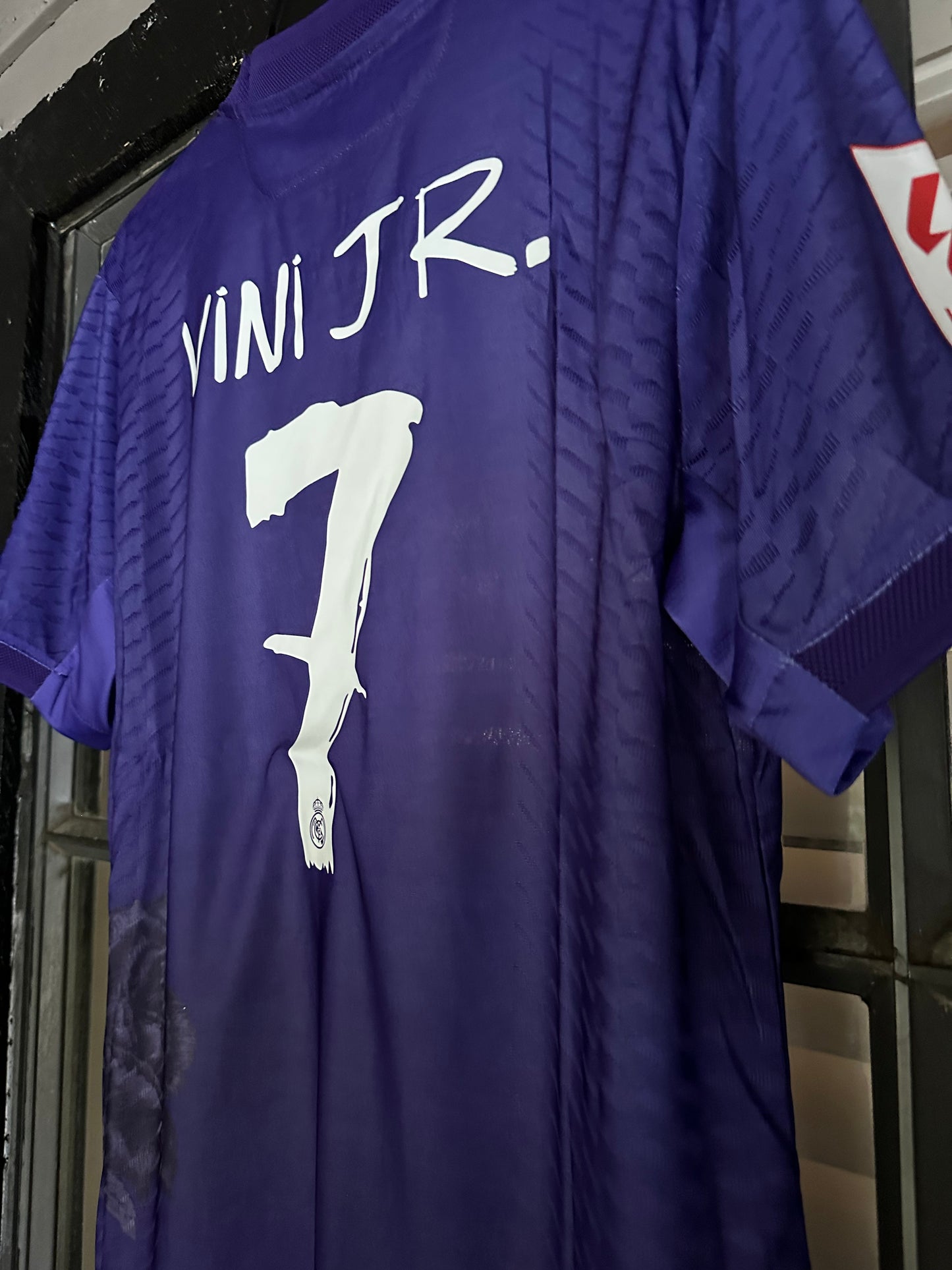 Real Madrid Vini Jr #7 Soccer Jersey 23/24 Purple Men Shirt Size Football Player