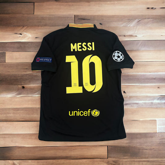 Lionel Messi Barcelona 13/14 Retro Soccer Jersey Black Champions Large Men Size