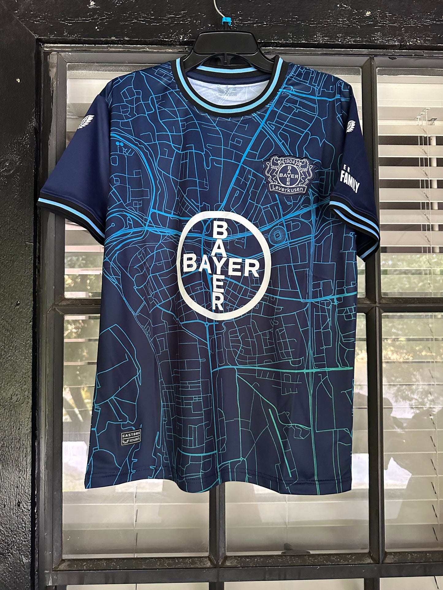 Bayern 04 Leverkusen 2024/25 No Name Away Blue Soccer Jersey Shirt Men Size