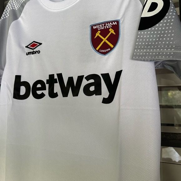 West Ham 2024/25 White Away Soccer Jersey Men Size Shirt No name Football