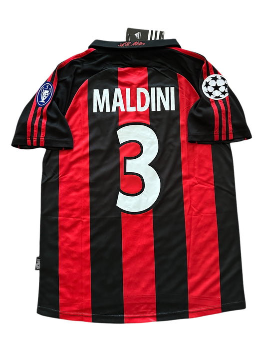 AC Milan 2000/01 Soccer Jersey Paolo Maldini Retro Men Size