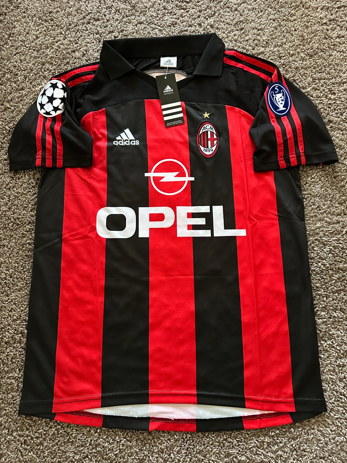 AC Milan 2000/01 Soccer Jersey Paolo Maldini Retro Men Size