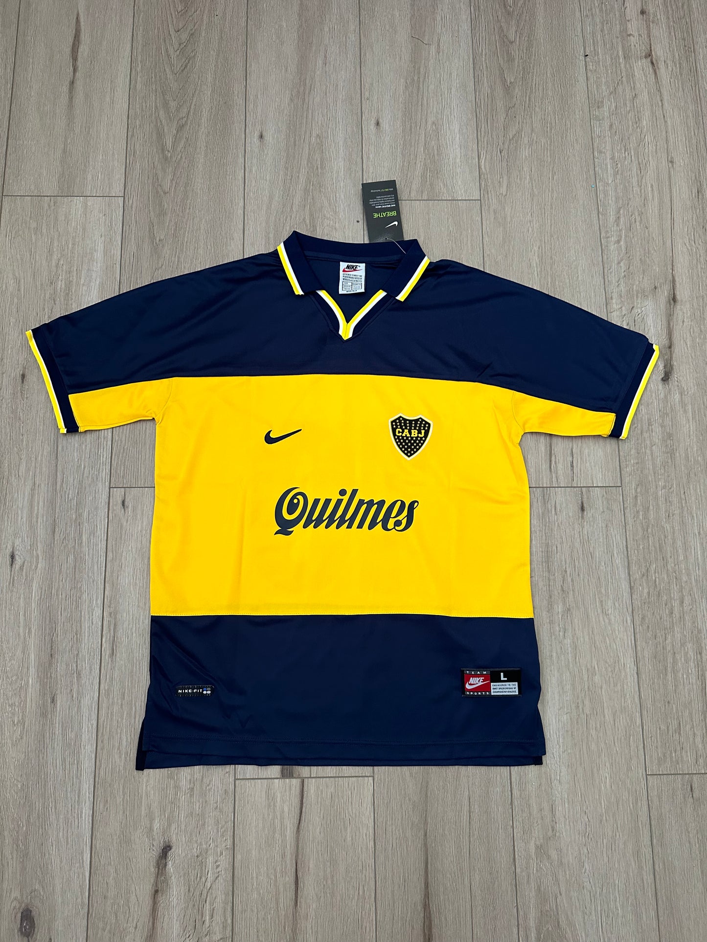 Juan Roman Riquelme #10 Retro 1999/00 Boca Soccer Jersey Home Blue Men Size Football