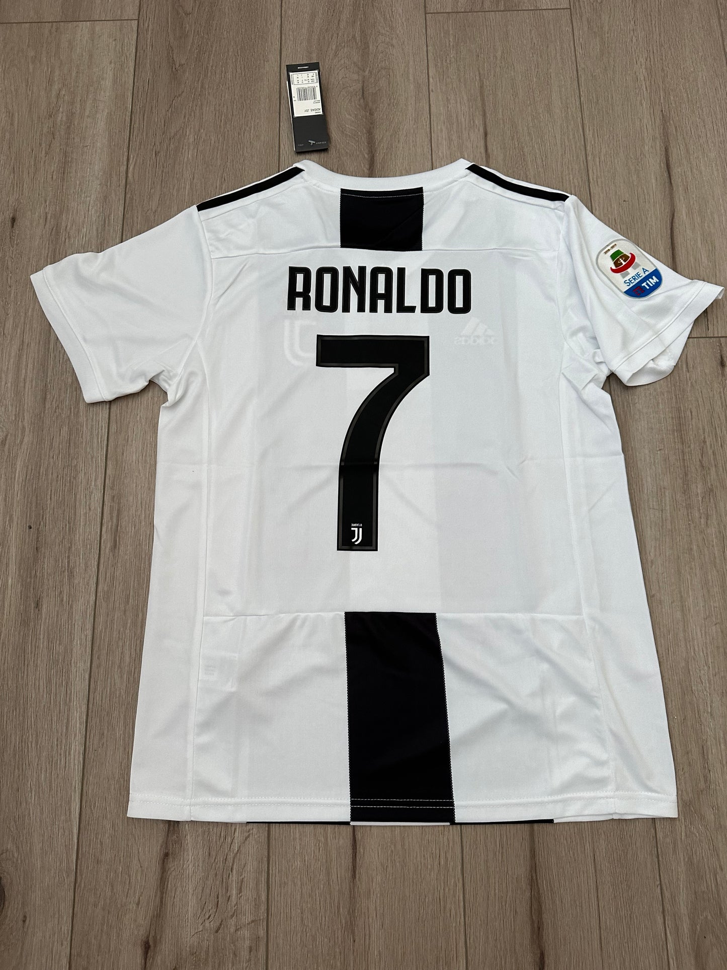 Ronaldo CR7 Soccer Jersey Retro 18/19 Juventus Home Black White Shirt #7 Men