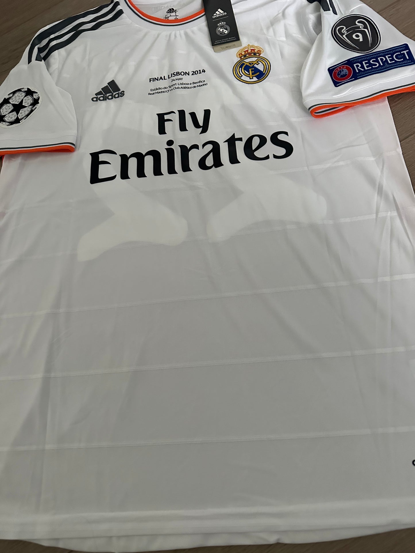 Real Madrid Angel Di Maria #11 2014 Retro Soccer Jersey UCL Finals #22 Home Men