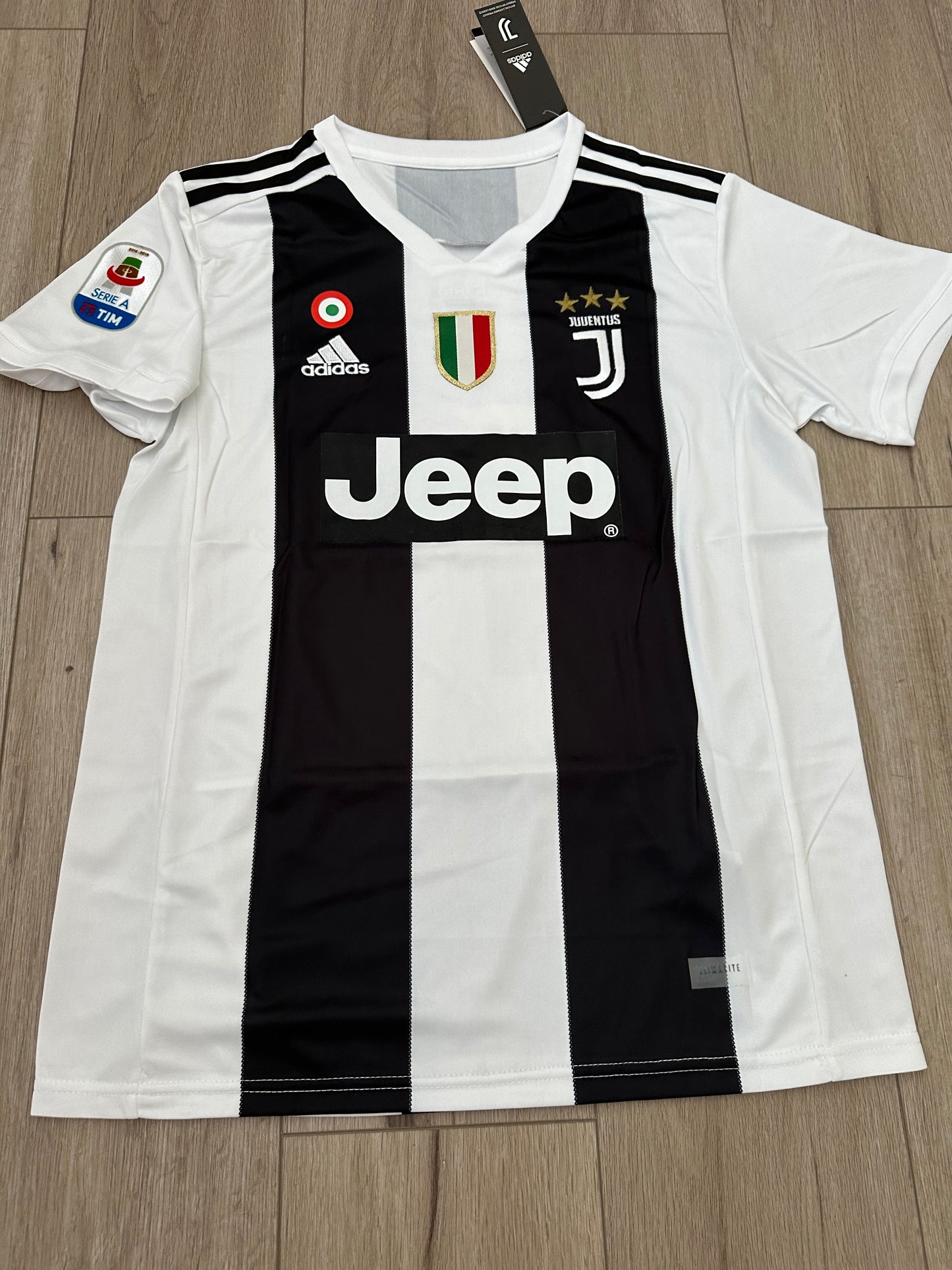 Ronaldo CR7 Soccer Jersey Retro 18/19 Juventus Home Black White Shirt #7 Men