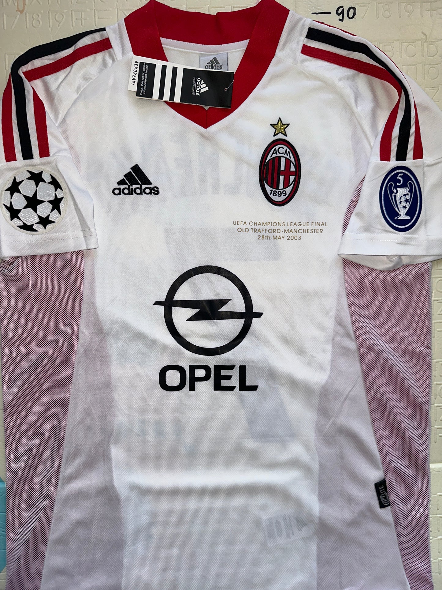 Milan 2003 UCL Final Andriy Shevchenko #7 Away Soccer Jersey White Men Team Size