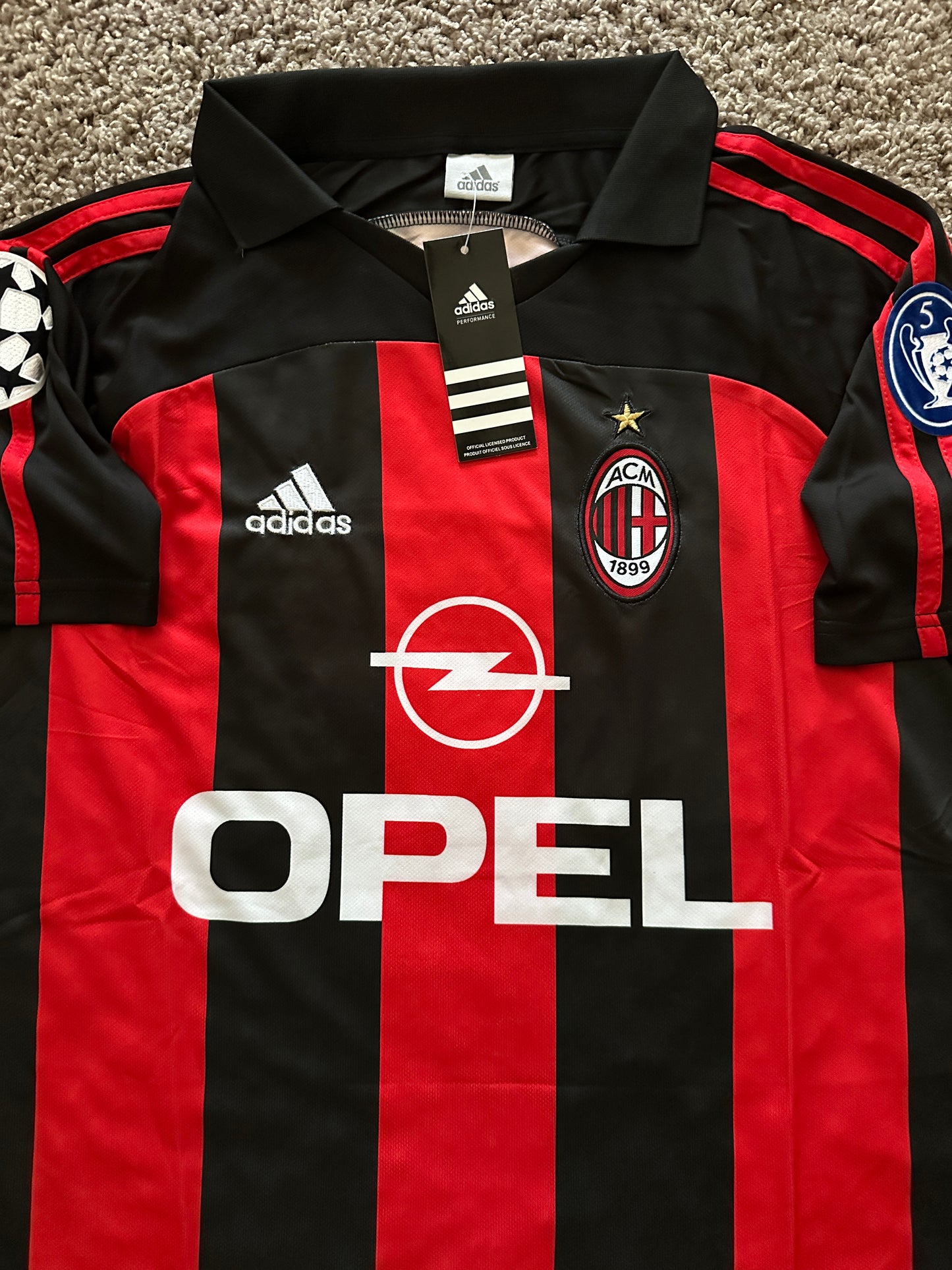 AC Milan 2000/01 Soccer Jersey Paolo Maldini Retro Men Size