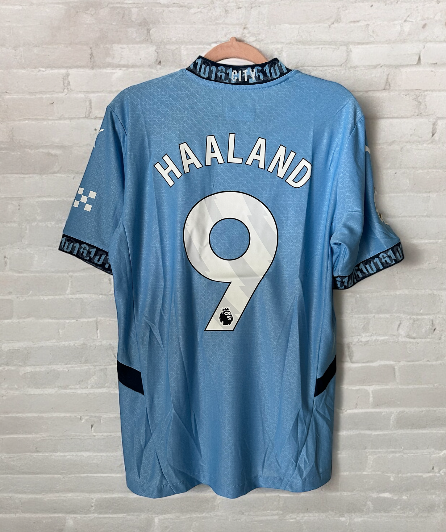 Manchester City Erling Haaland #9 2024/25 Home Blue Soccer Jersey Men Size Shirt