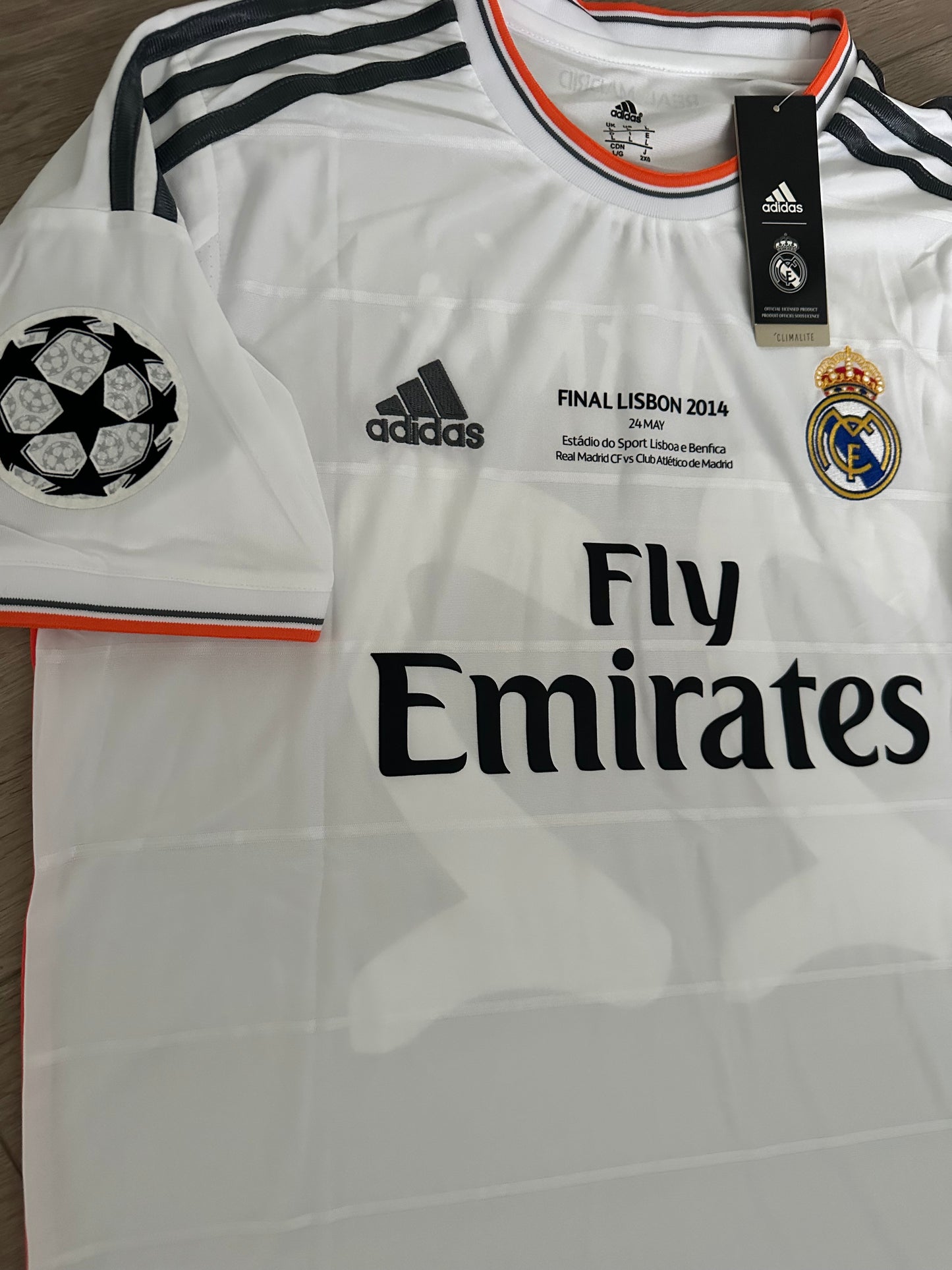 Real Madrid Angel Di Maria #11 2014 Retro Soccer Jersey UCL Finals #22 Home Men