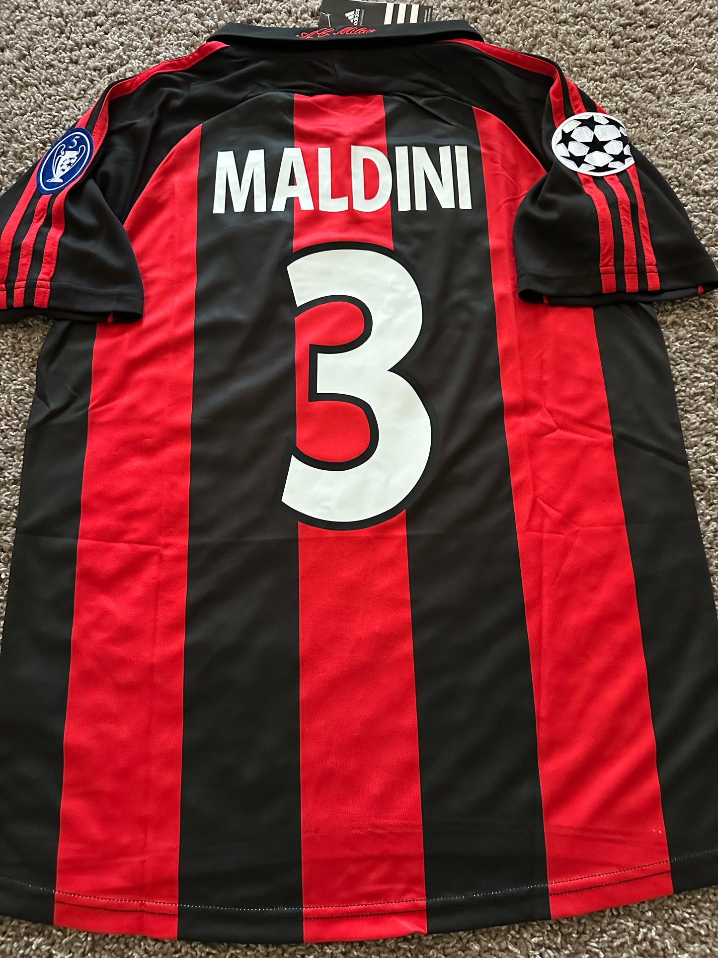 AC Milan 2000/01 Soccer Jersey Paolo Maldini Retro Men Size