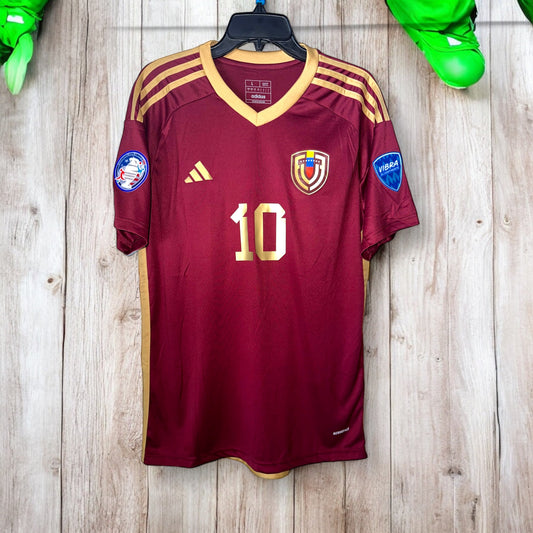 Venezuela Yeferson Soteldo #10 Home Red Soccer Jersey Cup 2024 Men Size Shirt