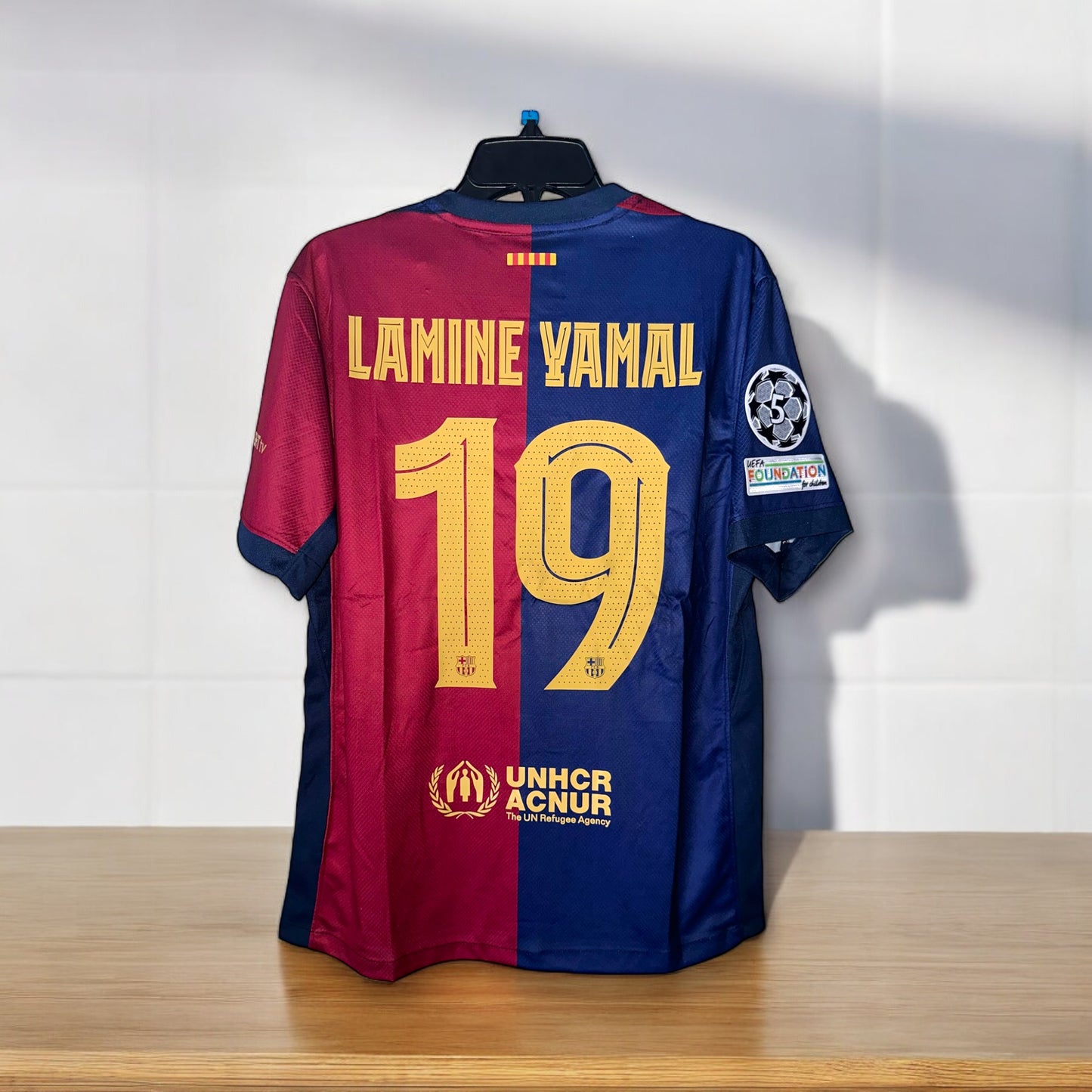 Barcelona Lamine Yamal #19 Home Soccer Jersey 2024/25 Men Size Red Blue Shirt