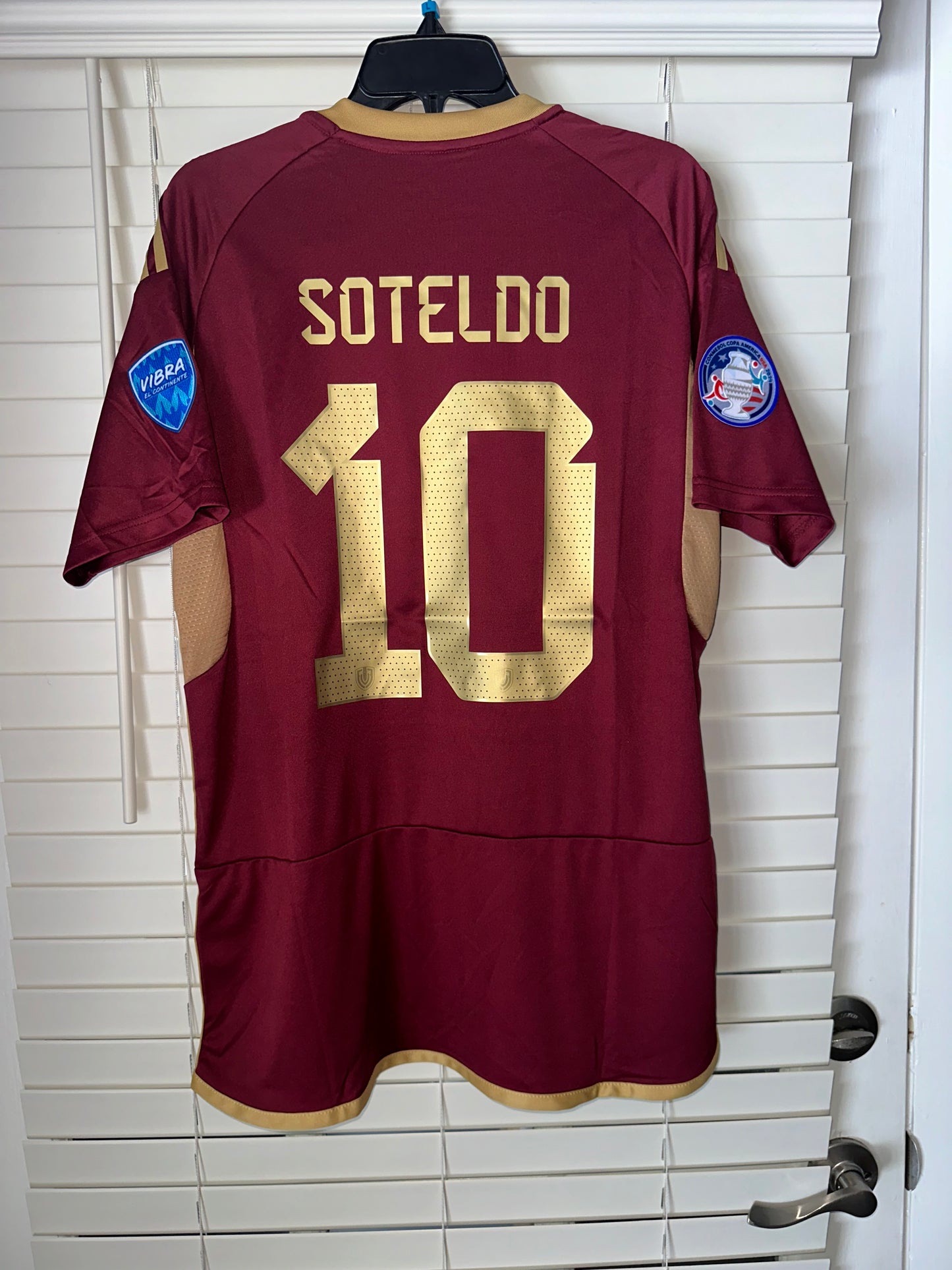 Venezuela Yeferson Soteldo #10 Home Red Soccer Jersey Cup 2024 Men Size Shirt