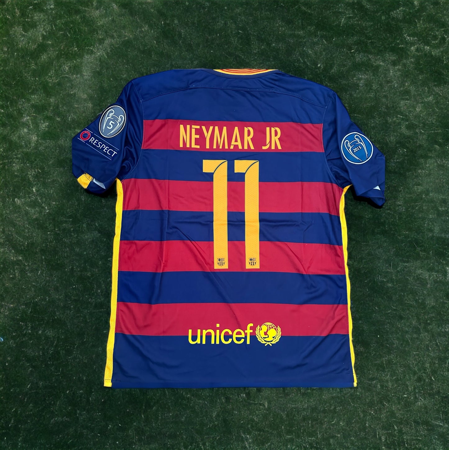 Neymar Jr Barcelona Soccer Jersey 2016 Home Champions Regular Men’s size Shirt