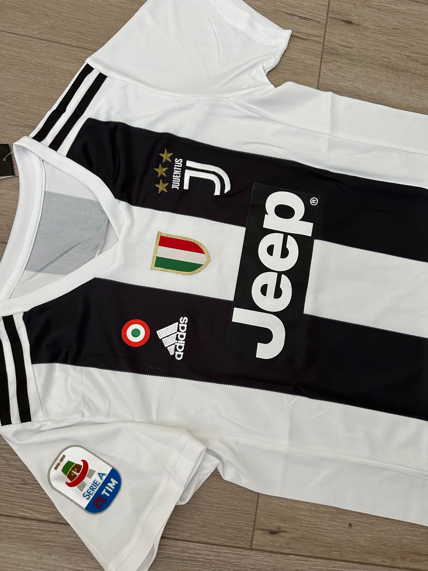 Ronaldo CR7 Soccer Jersey Retro 18/19 Juventus Home Black White Shirt #7 Men