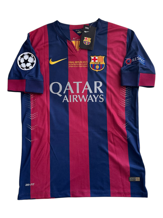Barcelona Soccer Jersey Lionel Messi 2015 Home Final UCL Regular size Men Shirt