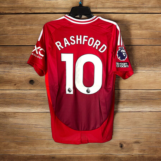 Manchester United Marcus Rashford #10 Home Red 2024/25 Soccer Jersey Men Size