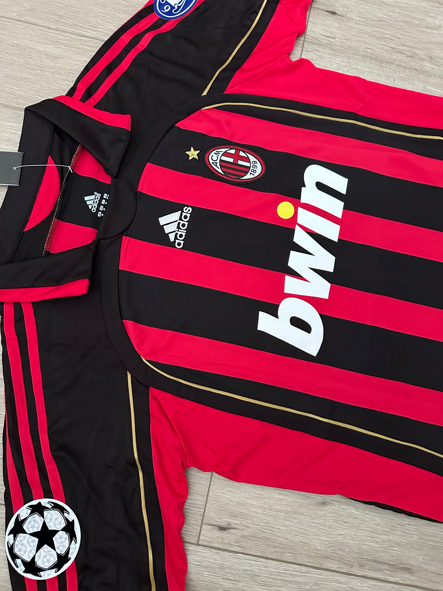 Milan Kaka 22 Retro 06-07 Home Soccer Jersey Home Red Black Men size Shirt Team