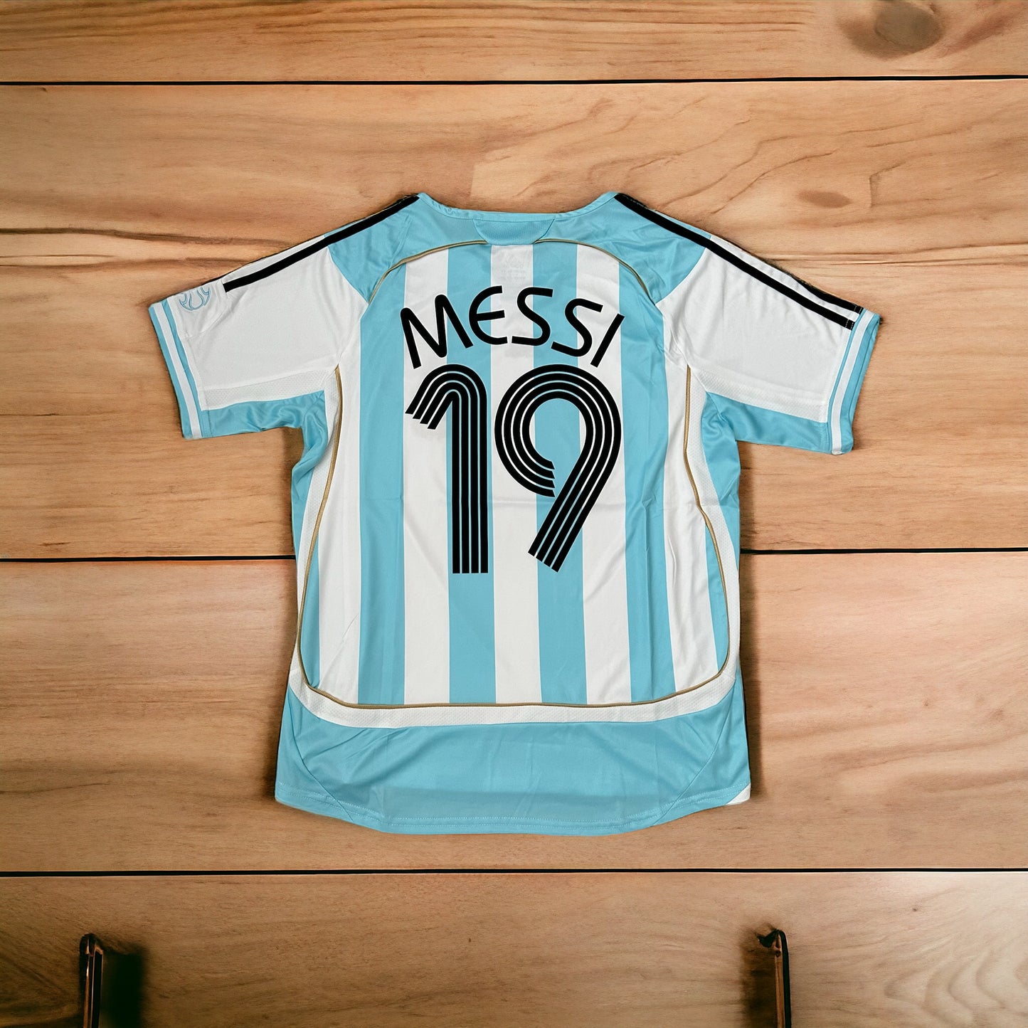 Argentina Retro Shirt 2006 Soccer Jersey Lionel Messi #19 Home Blue Men Size