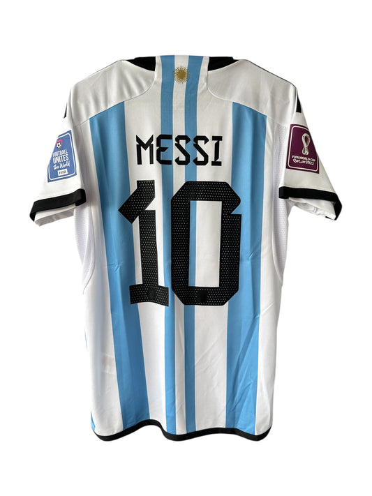 Messi Argentina 2022 FWC Home #10 Soccer Jersey  Regular Men Size