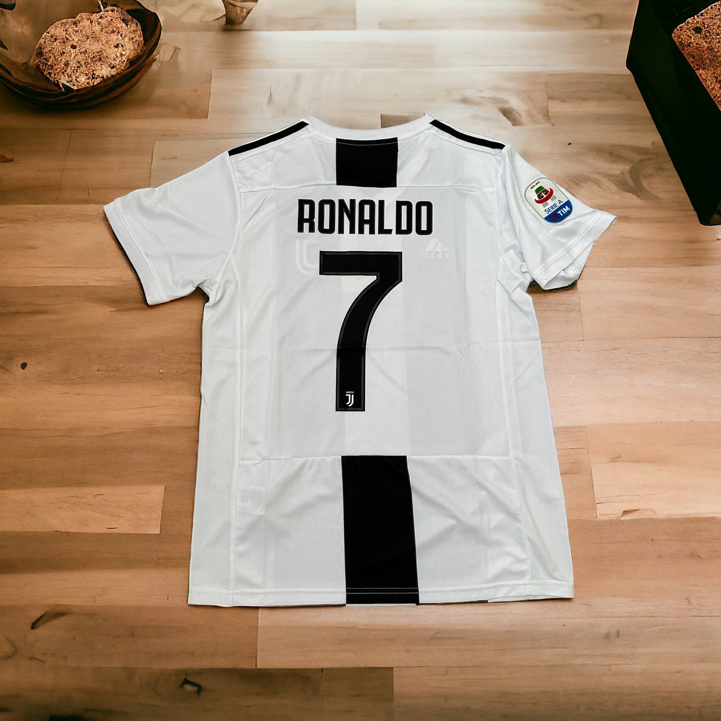 Ronaldo CR7 Soccer Jersey Retro 18/19 Juventus Home Black White Shirt #7 Men