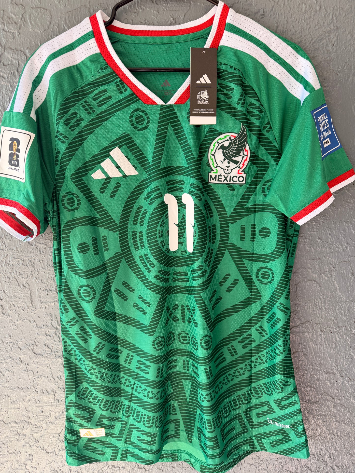 Mexico 2026 Home Player Version Soccer Jersey – Santiago Gimenez #11 – Green – Men’s